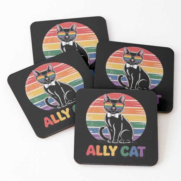 Item preview, Gay Pride Month Ally Cat Funny LGBTQ Rainbow designed and sold by RayArmstrong.