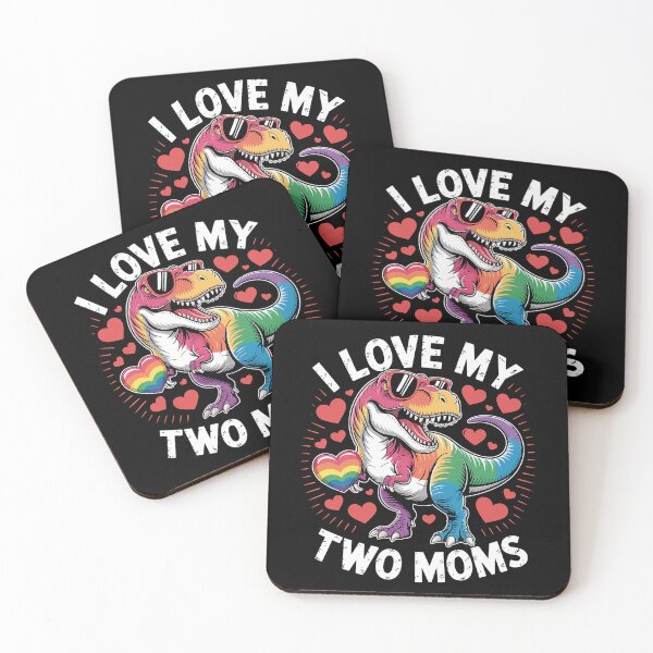 Item preview, Gay Pride I Love My Two Moms Dino LGBTQ Ally Rainbow 1 designed and sold by HaileyRobel.