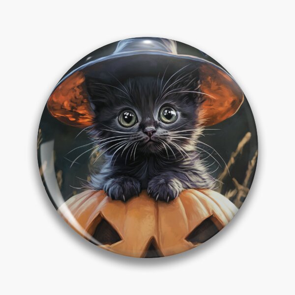 Item preview, Spooky Cute Kitten Witch on Jack-o'-Lantern designed and sold by Creet-Design.