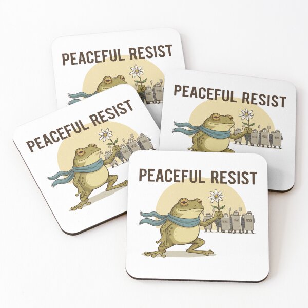 Item preview, Peaceful Resist - Portland Frog with Flower Power Against No King Tyranny designed and sold by j-2k.