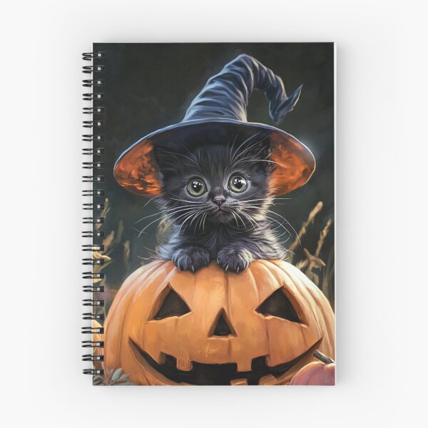 Item preview, Spooky Cute Kitten Witch on Jack-o'-Lantern designed and sold by Creet-Design.