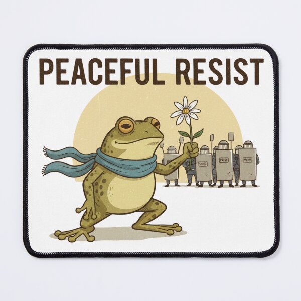 Item preview, Peaceful Resist - Portland Frog with Flower Power Against No King Tyranny designed and sold by j-2k.
