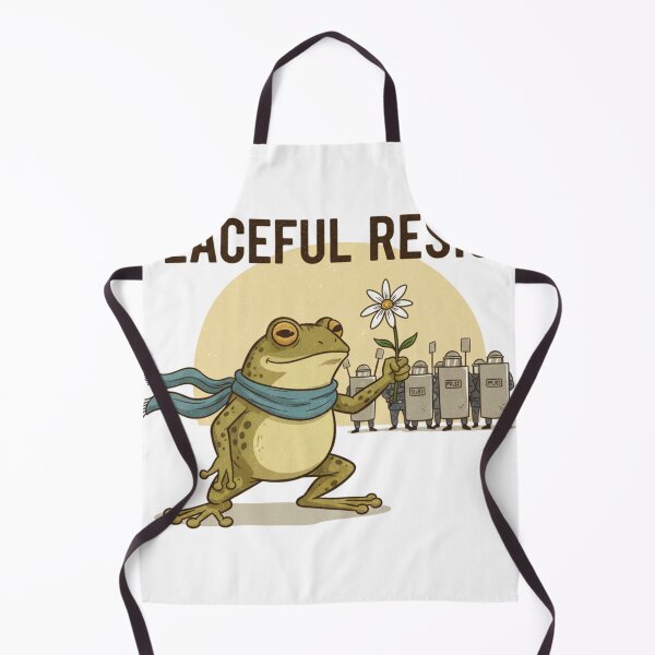 Item preview, Peaceful Resist - Portland Frog with Flower Power Against No King Tyranny designed and sold by j-2k.