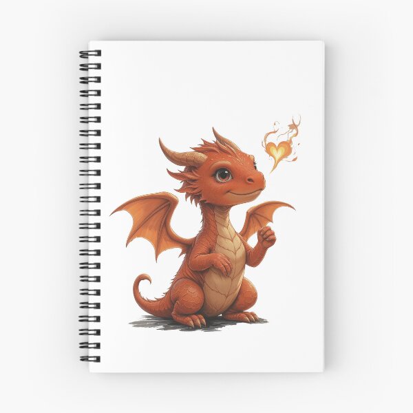 Artikelvorschau, Süßer Baby-Feuerdrache – Entzückende Fantasy-Kunstillustration entworfen und verkauft von DiceWay.