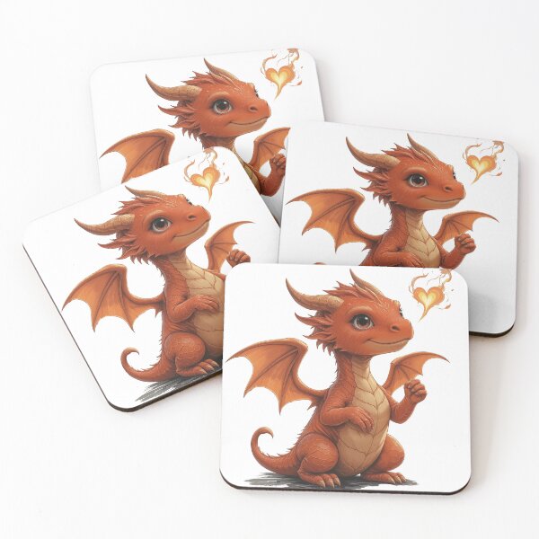 Item preview, Cute Baby Fire Dragon – Adorable Fantasy Art Illustration designed and sold by DiceWay.