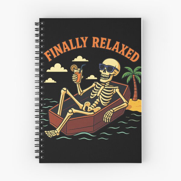 Item preview, Finally Relaxed – Funny Skeleton Floating on Coffin Pool Float | Dark Humor Beach Design designed and sold by Ammar Studio.