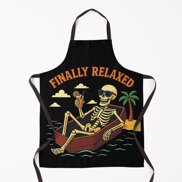 Item preview, Finally Relaxed – Funny Skeleton Floating on Coffin Pool Float | Dark Humor Beach Design designed and sold by Ammar Studio.
