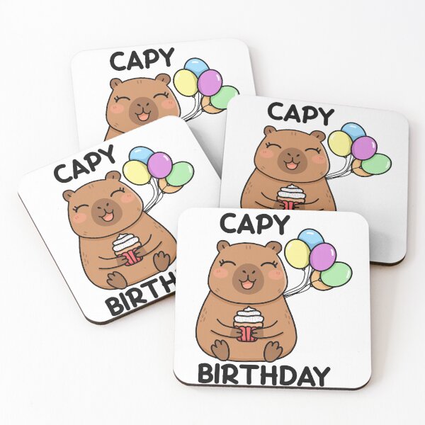 Item preview, Cute Capy Birthday digital illustration funny kawaii designed and sold by juoctaviniarts.