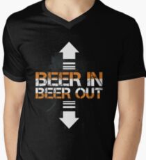 Beer In Beer Out Funny Beer Lover Design Men's V-Neck T-Shirt