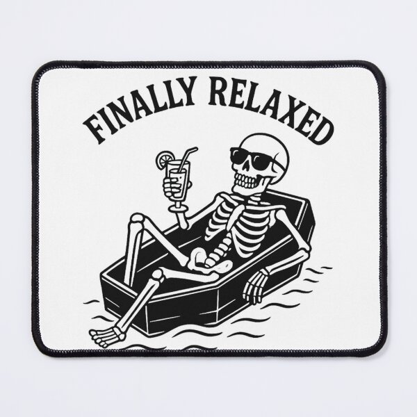 Item preview, Finally Relaxed – Funny Skeleton Floating on Coffin Pool Float | Dark Humor Beach Design designed and sold by Ammar Studio.