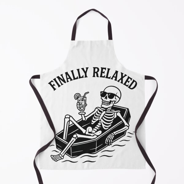 Item preview, Finally Relaxed – Funny Skeleton Floating on Coffin Pool Float | Dark Humor Beach Design designed and sold by Ammar Studio.