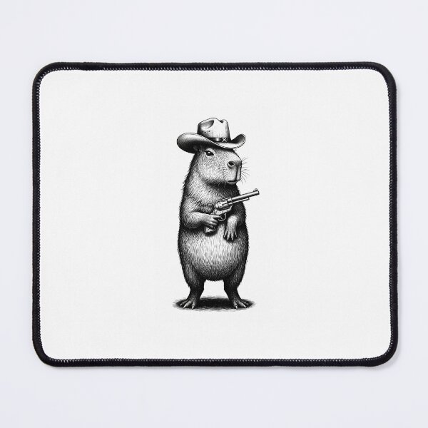 Item preview, The Capybara Gunslinger - Dark Western Noir Art designed and sold by Gothic Han.