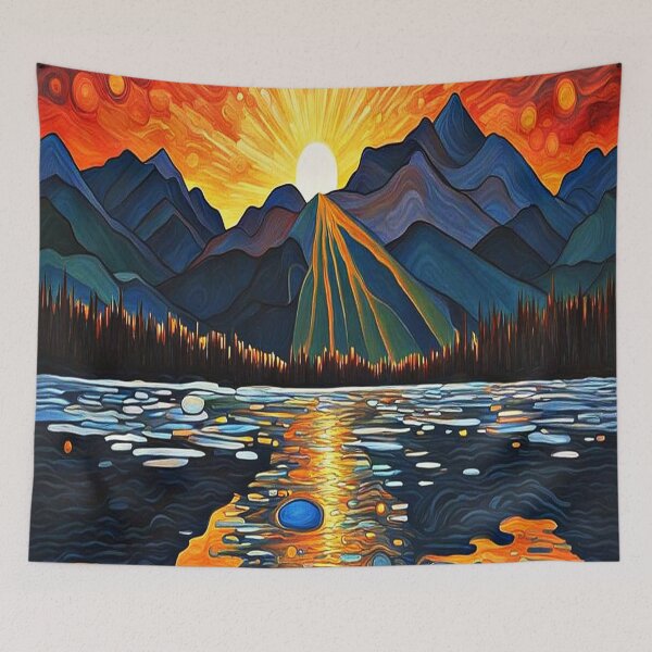 Item preview, Sunset over icy lake 1 designed and sold by George Hutton Hunter.