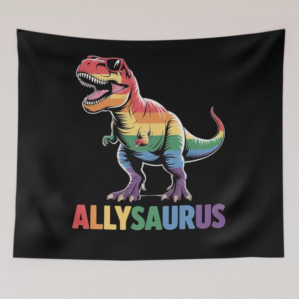 Item preview, Dinosaur Rainbow Flag Ally LGBT Allysaurus LGBT Pride designed and sold by RansomFlatley.