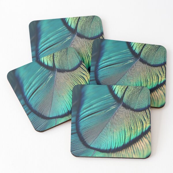 Item preview, A close-up of the vibrant teal and green feather texture, showcasing its intricate patterns and textures. designed and sold by anytka.