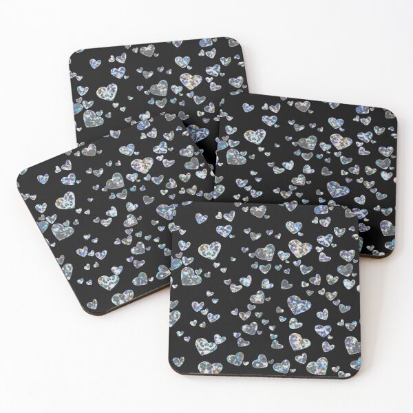 Item preview, Crystalline Hearts on Black designed and sold by Phosphorylescnt.