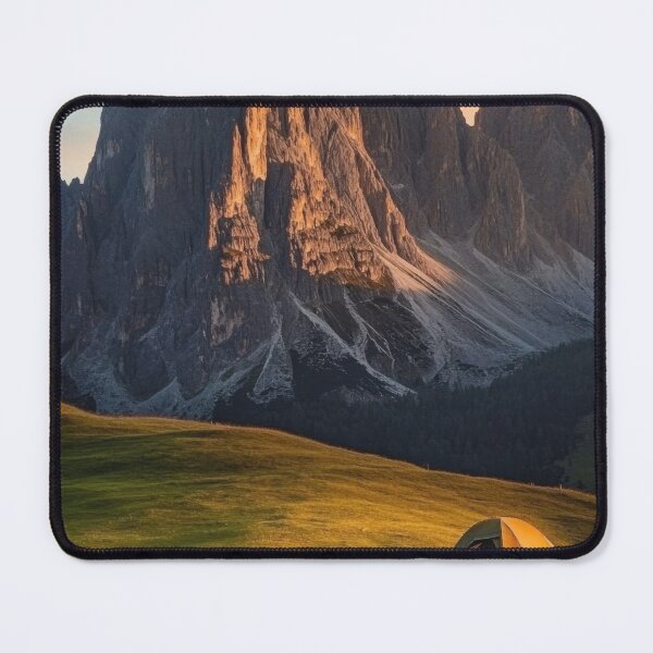 Item preview, Majestic mountains and a cozy tent designed and sold by anytka.