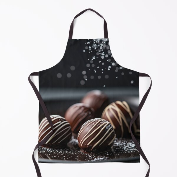 Item preview, Chocolate truffles on black plate designed and sold by anytka.
