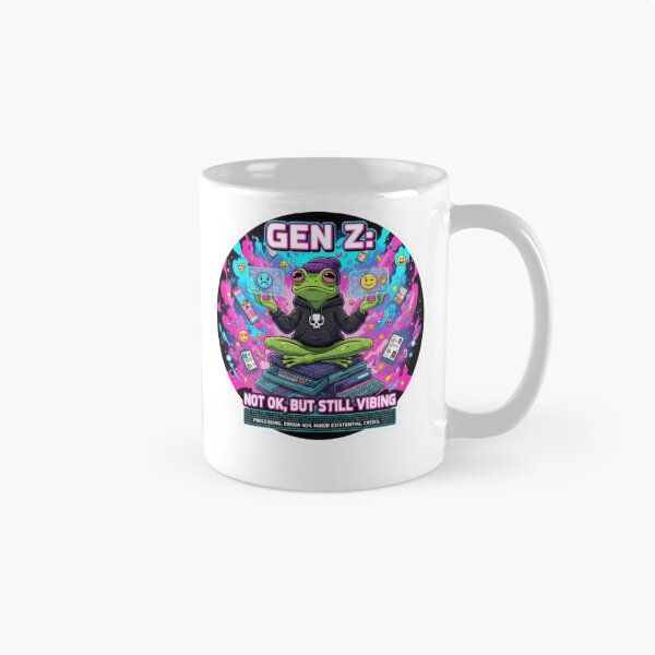 Item preview, Gen Z Frog Not OK Still Vibing designed and sold by Zerfa  Digital Art & Creative Merchandse.