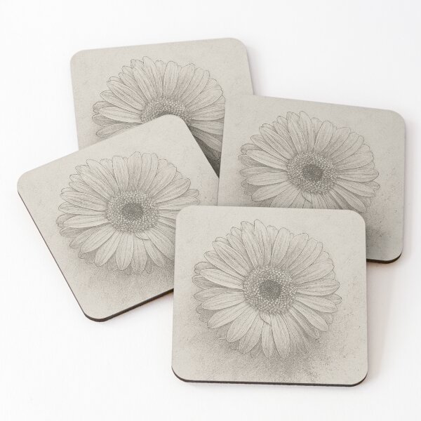 Item preview, Delicate Pencil Blossom – Minimal  GerberaFlower Sketch on Soft Beige Paper designed and sold by Pacika.