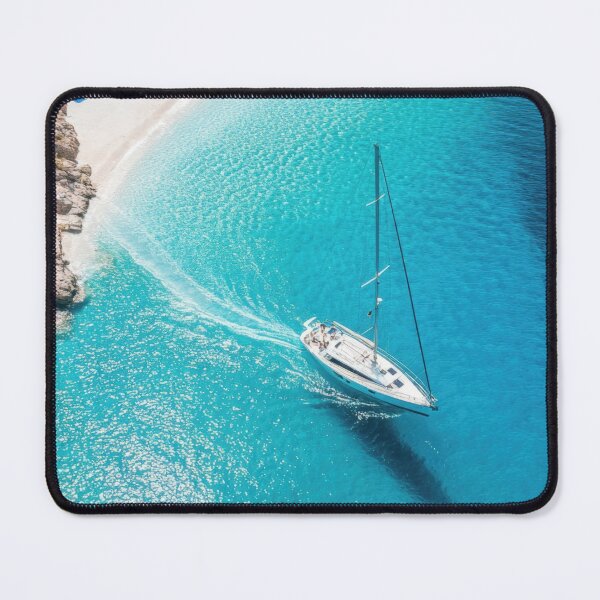 Item preview, Boat gliding on clear waves designed and sold by anytka.