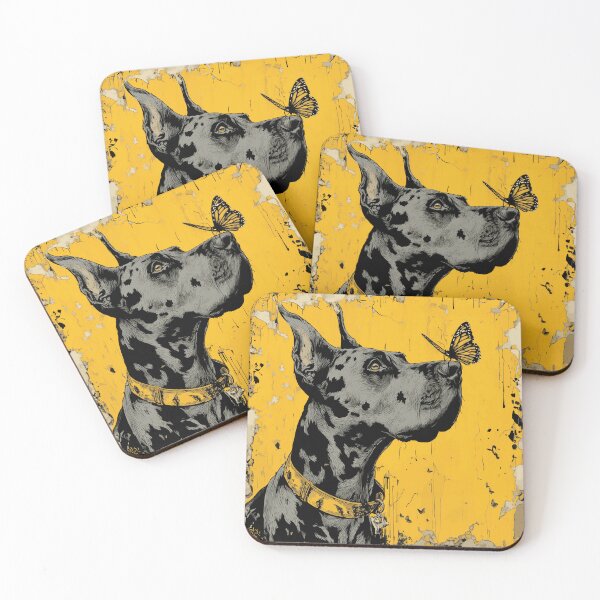 Item preview, Great Dane with butterfly | Gentle animal motif | Friendship between dog and nature designed and sold by drizzd.