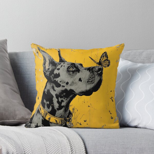 Item preview, Great Dane with butterfly | Gentle animal motif | Friendship between dog and nature designed and sold by drizzd.