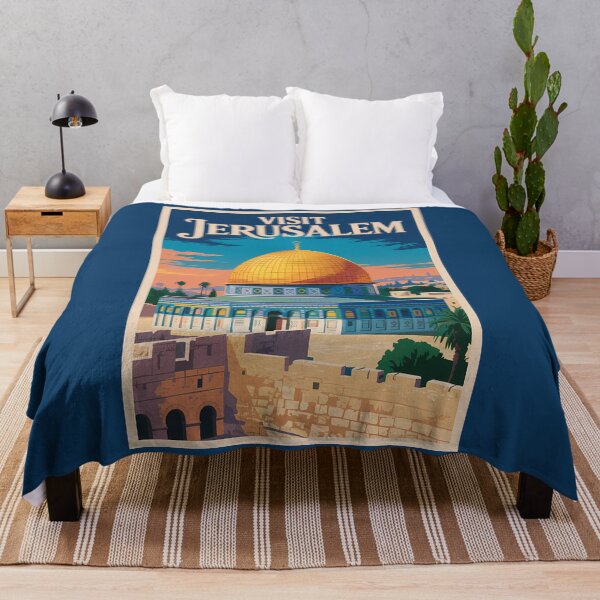 Item preview, Jerusalem Israel Illustration Travel Art Vintage designed and sold by KrisSidDesigns.