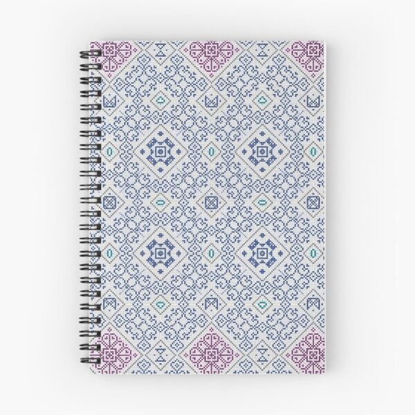 Item preview, Intricate cross-stitch pattern with blue and burgundy diamond motifs designed and sold by juthamas8426.