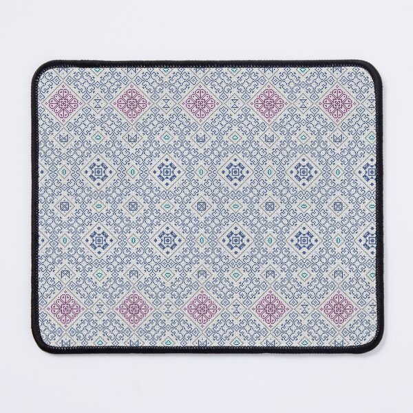Item preview, Intricate cross-stitch pattern with blue and burgundy diamond motifs designed and sold by juthamas8426.