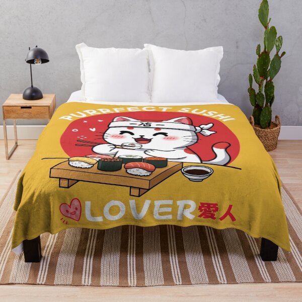 Item preview, Purrfect Sushi Lover – Cute Kawaii Japanese Cat Eating Sushi Design designed and sold by DaVinciFeather.