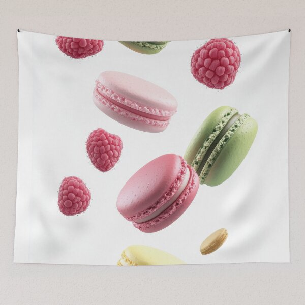 Item preview, Bright macarons & raspberries designed and sold by anytka.