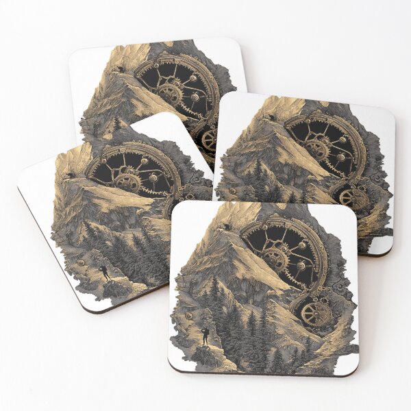 Item preview, Steampunk Time Mountain: Engraving of Clockwork Nature designed and sold by Creet-Design.