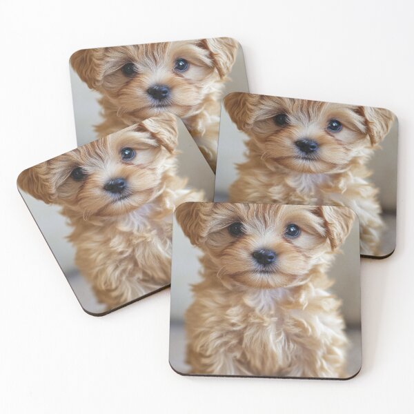 Item preview, Cute fluffy puppy sitting on carpet designed and sold by anytka.