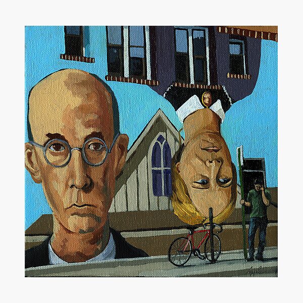 Item preview, The Eyes Have it - city urban  people painting designed and sold by LindaAppleArt.