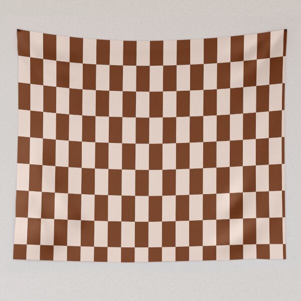 Item preview, Beige and Dark Brown Rectangle Checkerboard designed and sold by HappyStance.