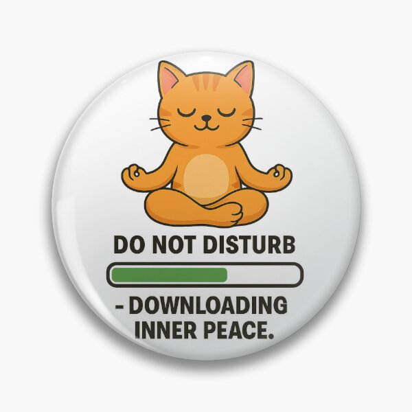 Item preview, Do Not Disturb Cat – Funny Meditating Cat Quote | Downloading Inner Peace Sticker, Mug & Phone Case designed and sold by Paperpoison.