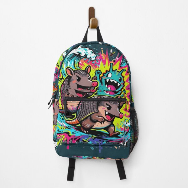 Item preview, Armadillo-Cartoon-Surf-Parade-T-Shirt Design, Graphic, Fish, Bold, Comic, Sharks, Vector designed and sold by markmm9.