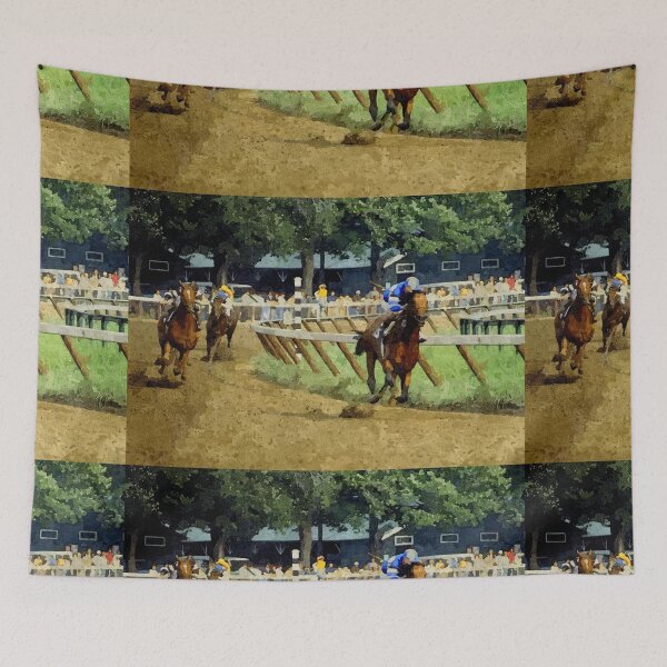 Item preview, C2021 Steve Yellowbear TOP OF THE STRETCH AT SARATOGA RACETRACK designed and sold by SteveYellowbear.