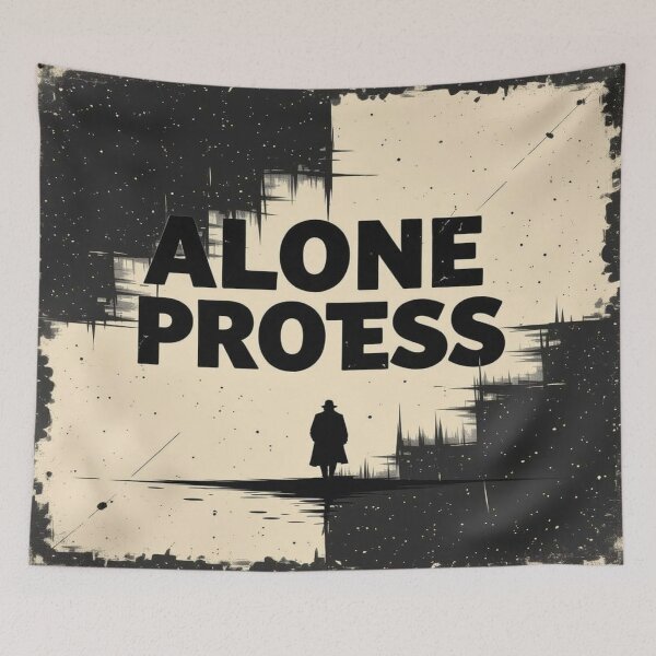 Item preview, Alone Process – Between shadows and digital disruption in monochrome solitude designed and sold by FotoworldEdel.