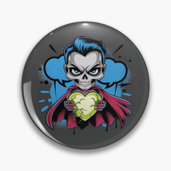 Item preview, Superhero Skull with Cracked Heart designed and sold by WeranovDesign.