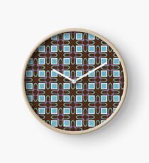 fashion rectangles shapes 60's artwork seamless colorful repeat pattern Clock