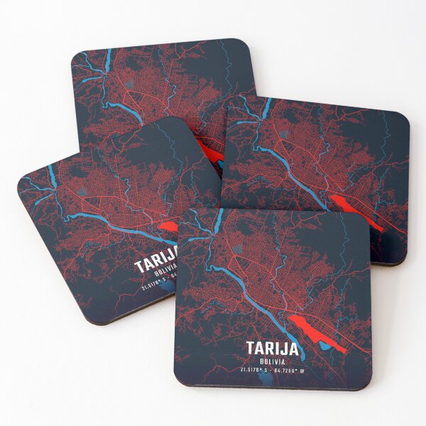 Item preview, Tarija Red & Blue Minimalist Map designed and sold by HomeLivingCo.