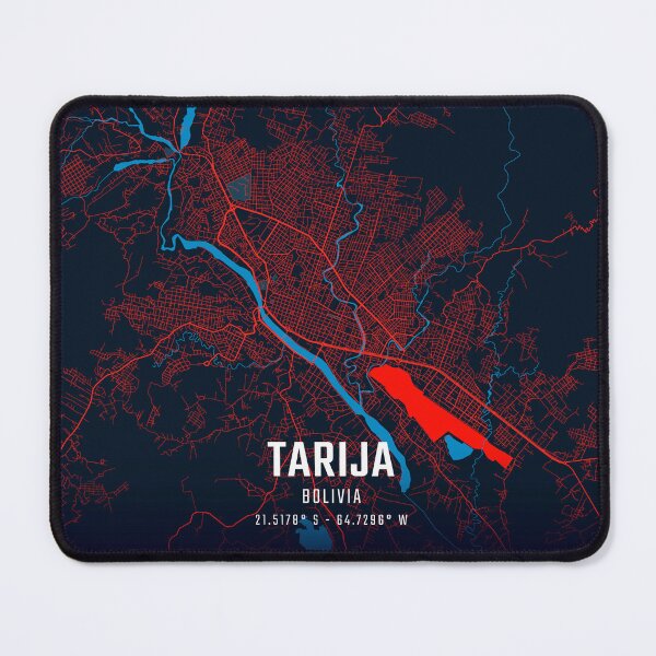 Item preview, Tarija Red & Blue Minimalist Map designed and sold by HomeLivingCo.