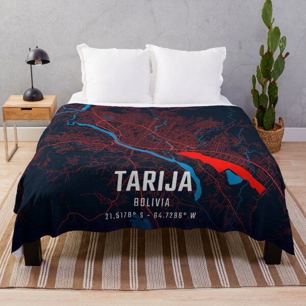 Item preview, Tarija Red & Blue Minimalist Map designed and sold by HomeLivingCo.