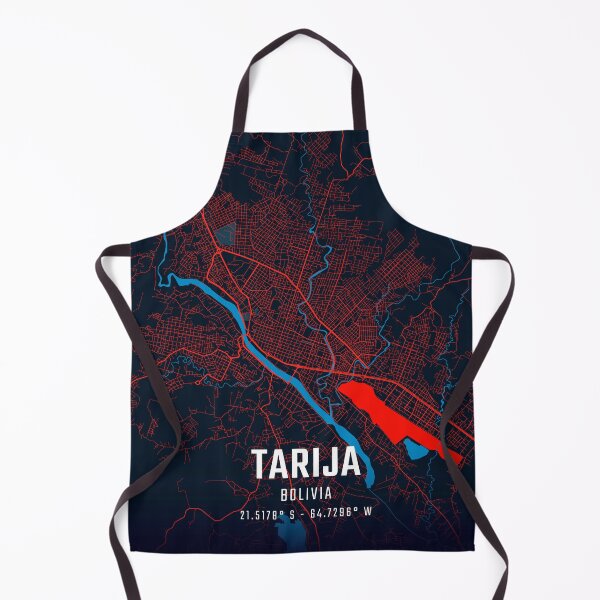 Item preview, Tarija Red & Blue Minimalist Map designed and sold by HomeLivingCo.