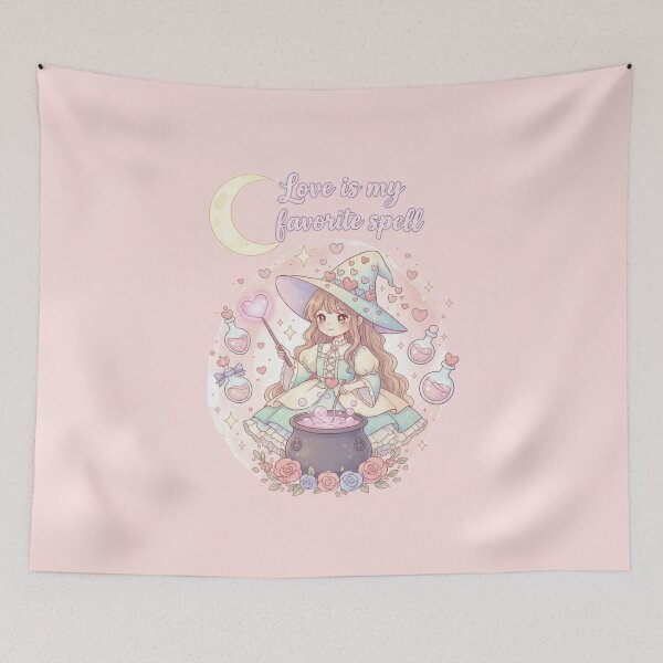 Item preview, Love Is My Favorite Spell – Cute Romantic Witch designed and sold by scfnee.