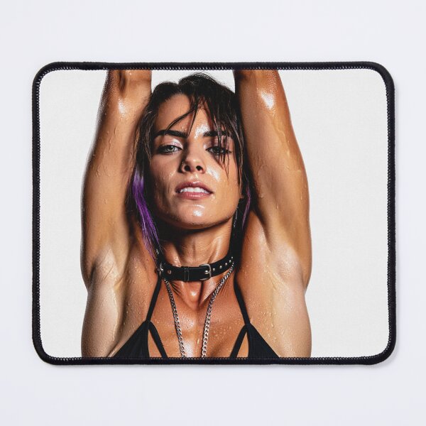 Item preview,  Beautiful sexy woman posing with her arms up showing her armpits sweating designed and sold by Vintage Designs +.