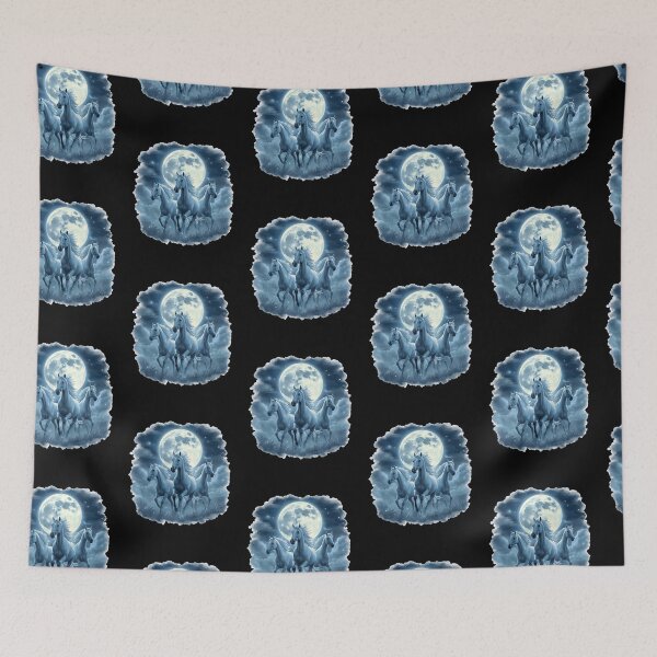Item preview, Three Horse Moon – Majestic Horses Under the Full Moon designed and sold by Lunaria Arts.