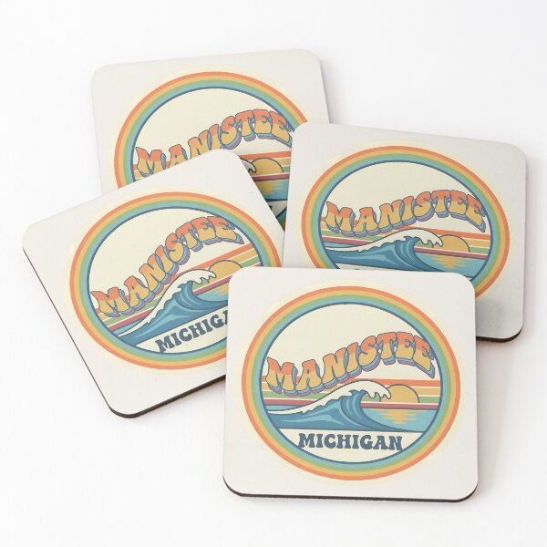 Item preview, Manistee, Michigan Retro Wave designed and sold by TheOldMittenIllustrated.